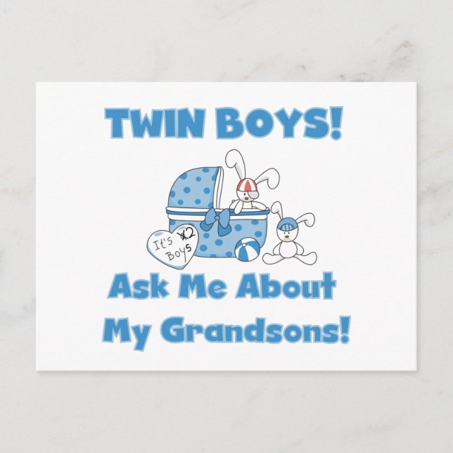 Carte Postale Twins-Ask About My Grandsons Tshirts and Gifts (Devant)