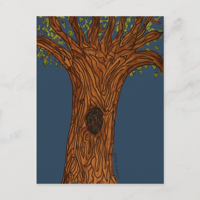Carte Postale Twisted Tree with Blue background (Devant)