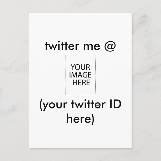 Carte Postale twitter me @ (votre identifiant Twitter ici) Le MU (Devant)