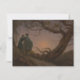 Carte Postale Two Men Contemplating the Moon, par Friedrich :