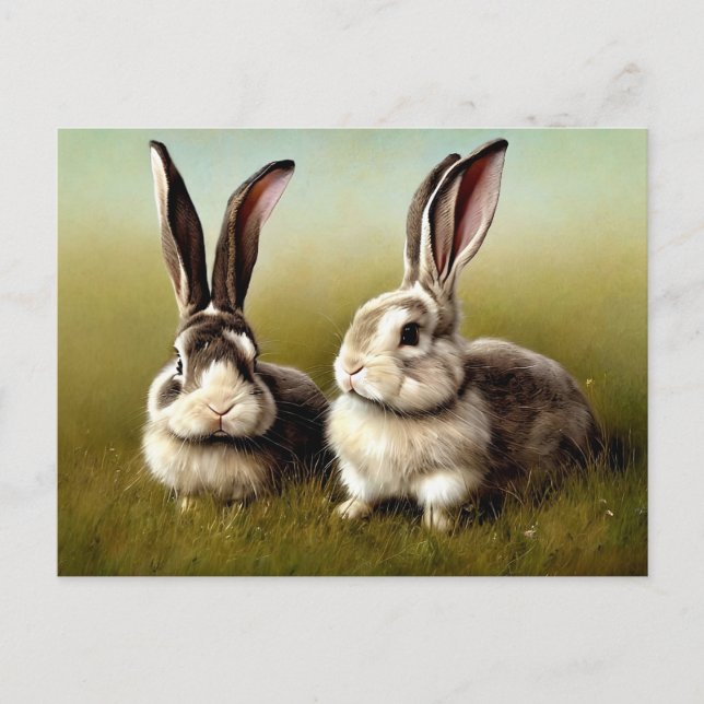 Carte Postale two rabbit (Devant)
