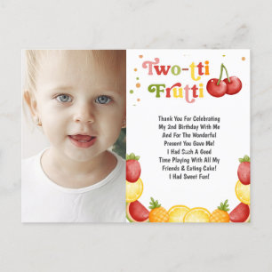 Carte Postale Twotti Frutti Fruité Deuxième Merci d'anniversaire
