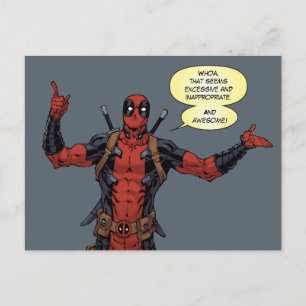 Carte Postale Type Deadpool Pointing Character