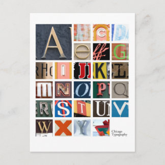 Carte Postale Typeographie de Chicago