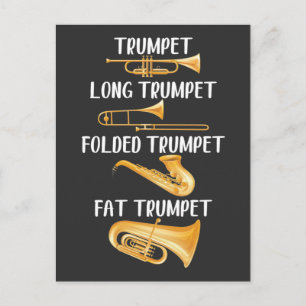 Carte Postale Types de trompettes Lecteur Musique Instrument Mus