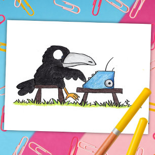 carte postale TYPEWRITER CROW par Nicole Janes