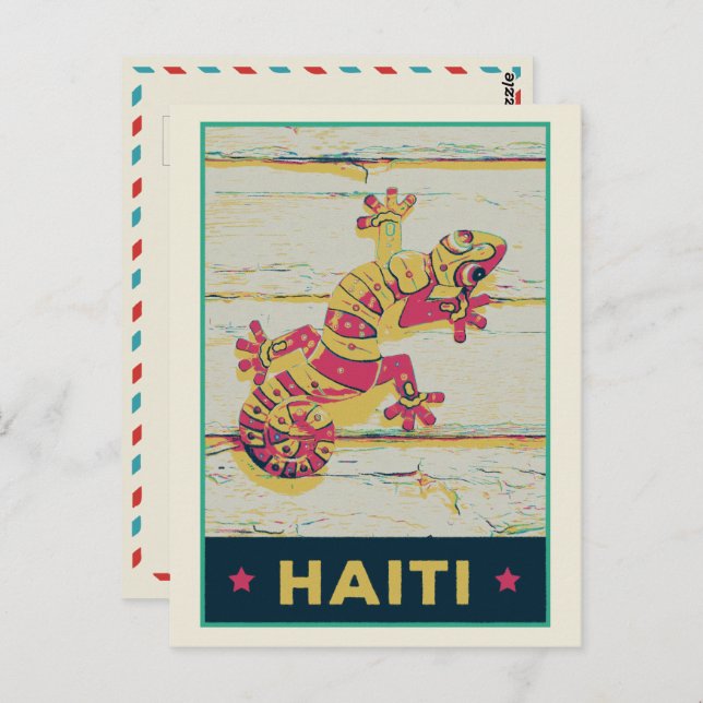 Carte postale typique de Gecko en Haïti (Devant / Derrière)