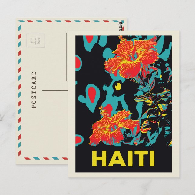 Carte postale typique des Caraïbes d'Haïti (Devant / Derrière)