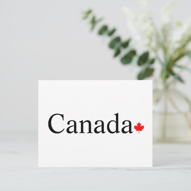 Carte Postale Typographie canadienne à la feuille d'érable rouge (Debout devant)