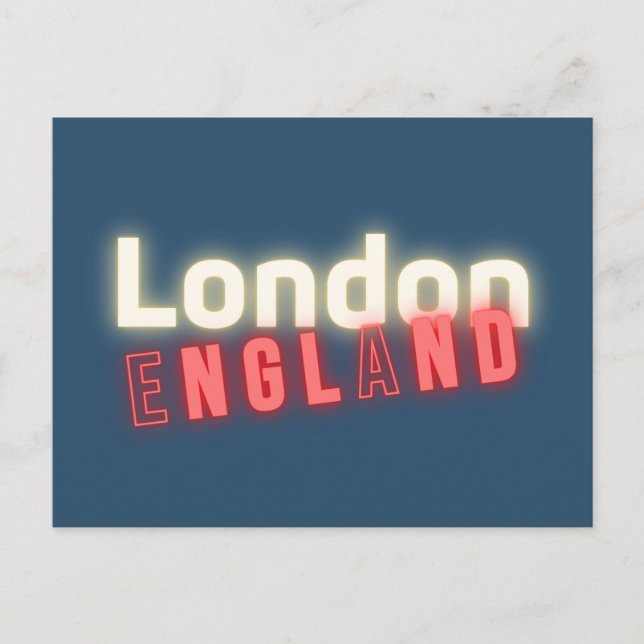 Carte Postale Typographie contemporaine de Londres Neon Lumières (Devant)