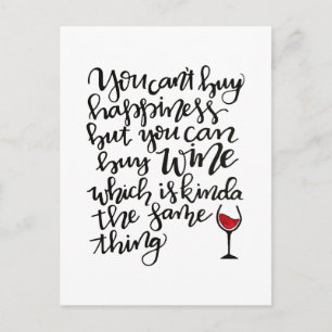 Carte Postale Typographie Cute Humour à vin