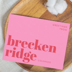 Carte Postale Typographie de Breckenridge Colorado