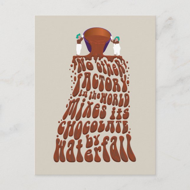 Carte Postale Typographie de cascade au chocolat Willy Wonka (Devant)