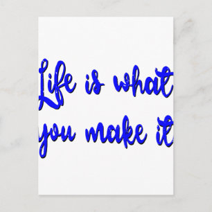 Carte Postale Typographie de La Vie Est Ce Que Vous En Faites