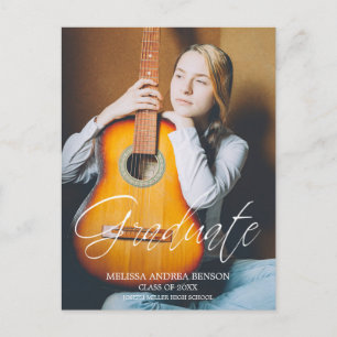Carte Postale Typographie de script Whimsical Graduate Lycée