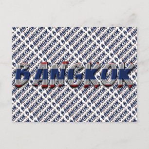 Carte Postale Typographie du drapeau thaïlandais Bangkok Thaïlan