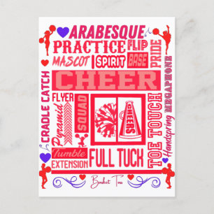 Carte Postale Typographie guerrière en rouge