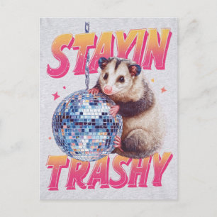 Carte Postale Typographie humoristique de l'opossum disco