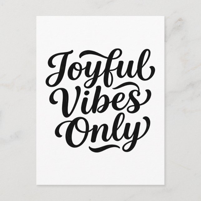 Carte Postale Typographie Joyeuses Vibrations (Devant)