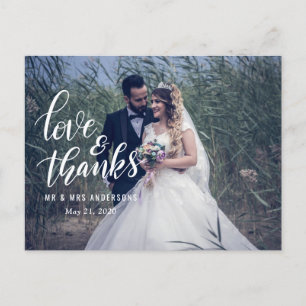 Carte Postale Typographie mariage Amour Et Merci   Photo en coup