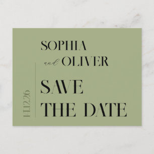 Carte Postale Typographie minimaliste vert mousse pour sauver la