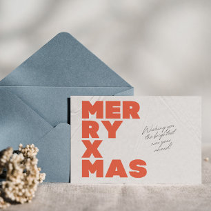 Carte Postale Typographie Minimaliste Vœux de Noël Joyeux