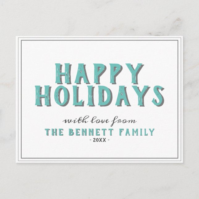 Carte Postale Typographie moderne Joyeux Noël (Devant)