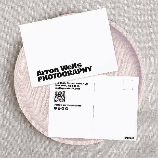 Carte Postale Typographie moderne professionnelle en gras Code Q (Créateur téléchargé)