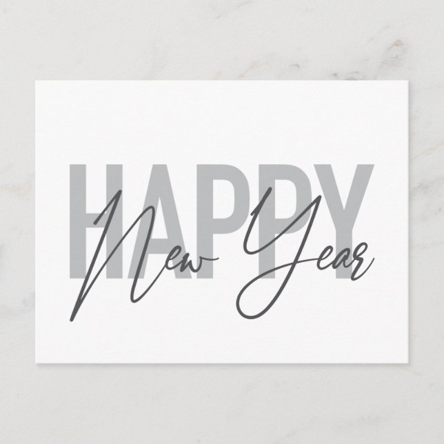 Carte Postale Typographie moderne, simple et cool du Joyeux Nouv (Devant)
