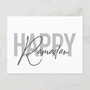 Carte Postale Typographie moderne, simple et cool du Ramadan heu
