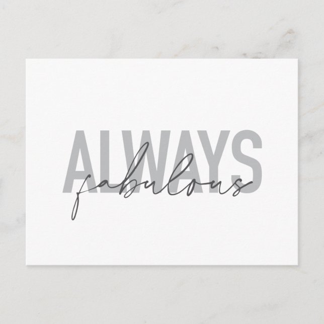 Carte Postale Typographie moderne, simple, tendance Toujours Fab (Devant)
