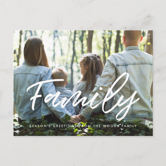 Carte Postale Typographie moderne vacances photo de famille (Devant)