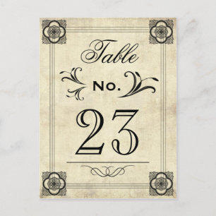 Carte Postale Typographie Parchemin Vintage Mariage Numéros de t