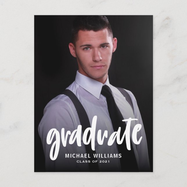 Carte Postale Typographie Photo Guy Faire-part de graduation (Devant)