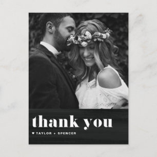 Carte Postale Typographie rétro Chalkbot Mariage Merci