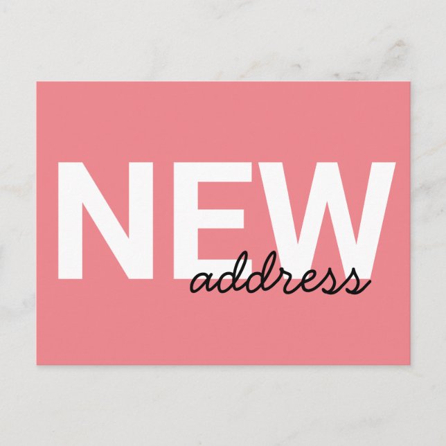 Carte Postale Typographie rose moderne Faire-part mobile (Devant)