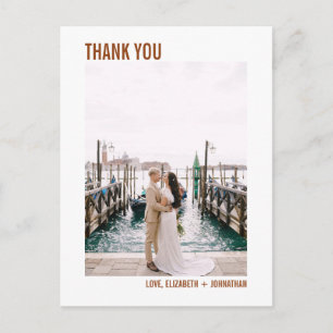 Carte Postale Typographie simple Boho Mariage Merci photo