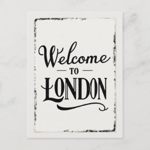 Carte Postale Typographie vintage de Londres