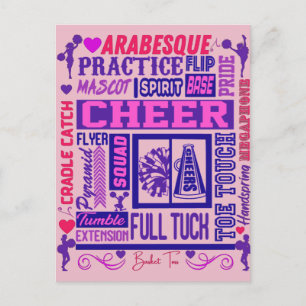 Carte Postale Typographie violette des filles