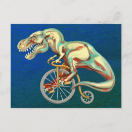 Carte Postale Tyrannosaurus Rex à bicyclette