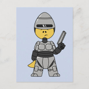 Carte Postale Tyrannosaurus Rex Habillé Comme Robocop.