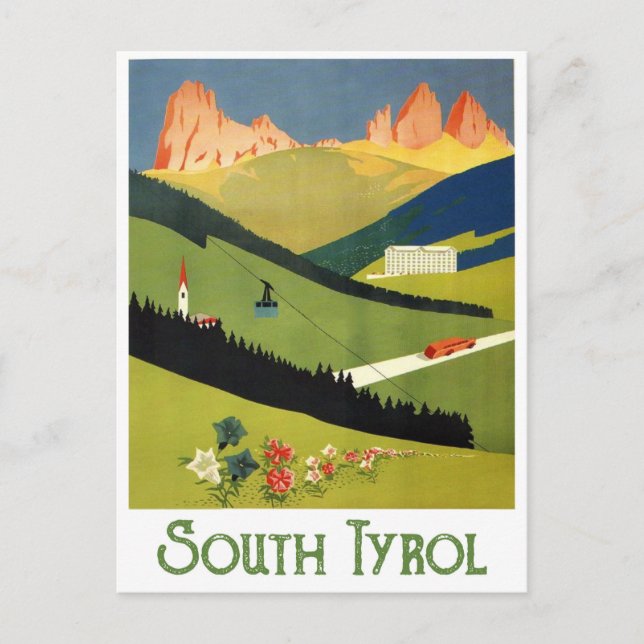 Carte Postale Tyrol du Sud, Autriche (Devant)
