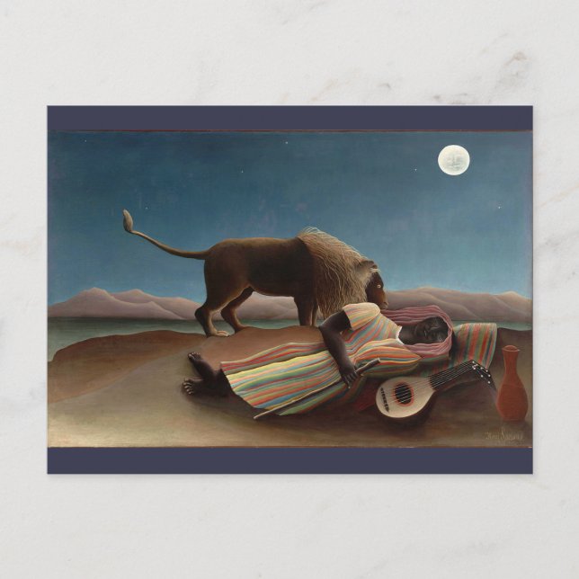 Carte Postale Tzigane endormi par Rousseau (Devant)