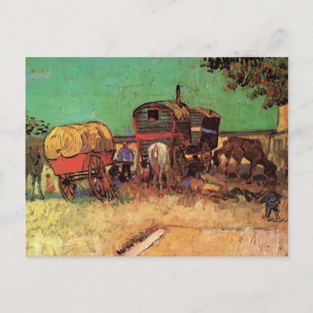 Carte Postale Tziganes avec caravanes par Vincent van Gogh (Devant)