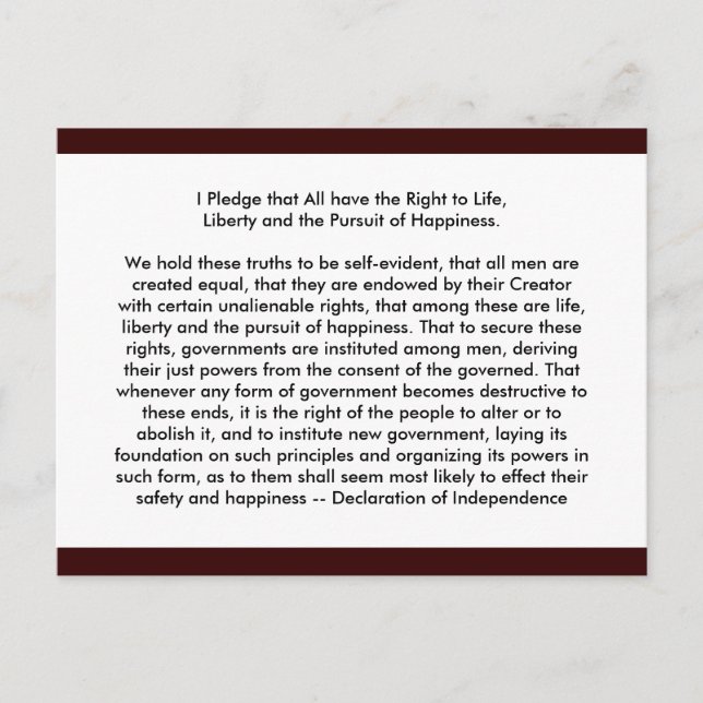 Carte Postale ! ! U Créer une déclaration d'indépendance (Devant)
