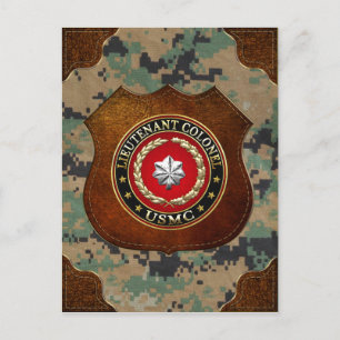 Carte Postale U.S. Marines : Lieutenant-colonel (USMC LtCol) [3D