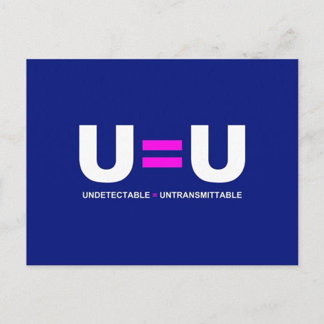 Carte Postale U=U VIH non détectable égale non transmettable (Devant)