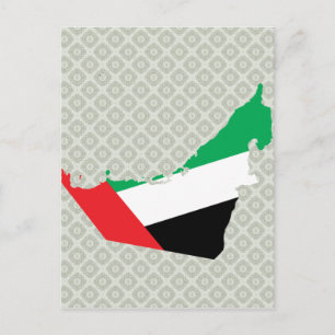 Carte Postale Uae Flag Map taille réelle