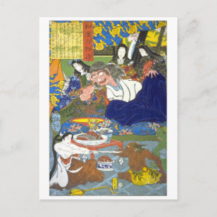 Carte Postale ukiyoe - 和漢百物語 n° 08 - 酒呑童子 -