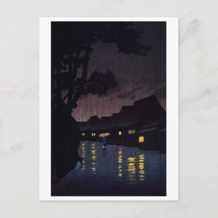 Carte Postale ukiyoe [hasui] A10 Pluie à Maekawa à Soshu